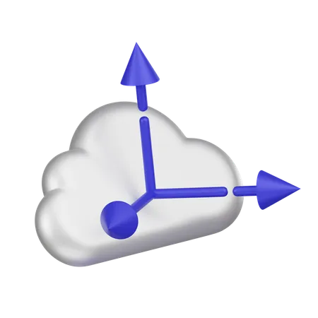 Elevate Your Designs With A Dynamic 3 D Cloud Scaling Vector Icon Ideal For Visualizing Growth Efficiency And Scalability In Cloud Technology Enhance Your Projects With This Modern Versatile Graphic 3D Icon