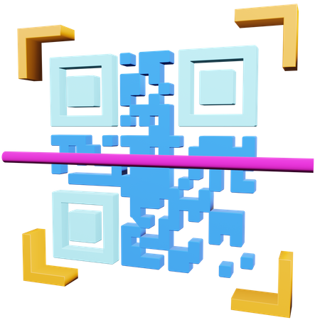 Analyse de code QR  3D Illustration