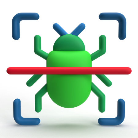 Scan de virus  3D Icon