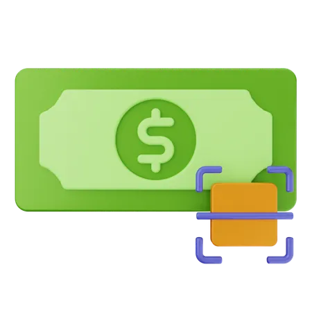 Scan Money Dollar  3D Icon