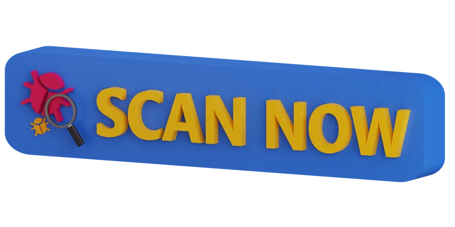 Scan Now Button  3D Icon