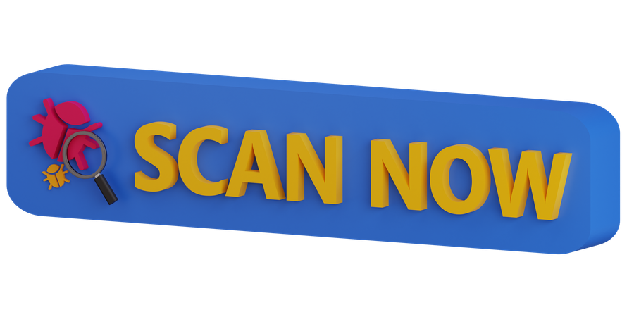 Scan Now Button  3D Icon