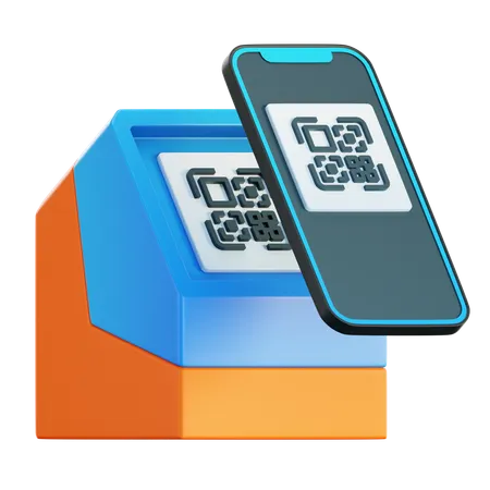 QR Code Scanning Via Mobile Phone Pay Money Or Online Payment Shopping Special Concept Digital Transaction Financial 3 D Rendering 3D Icon