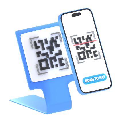 QR 코드를 스캔  3D Icon