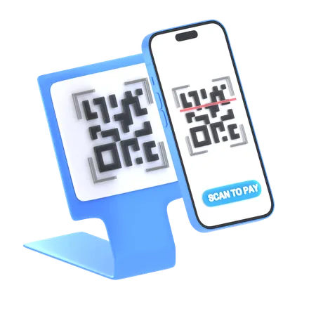 QR 코드를 스캔  3D Icon