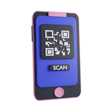 Scan QR Code On Mobile Device Contains PNG BLEND And OBJ Files 3D Icon