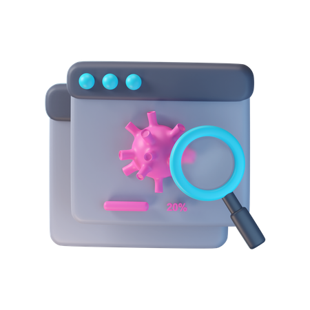 Scan Virus 3D Icon