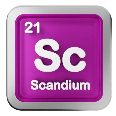 Tableau périodique du scandium  3D Icon