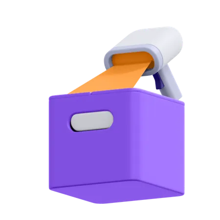 Scanning Package Barcode  3D Icon