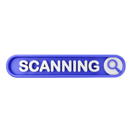 Scanning Text Button  3D Icon