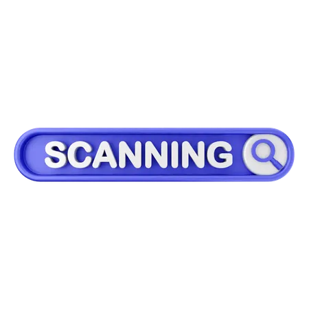 Scanning Text Button  3D Icon