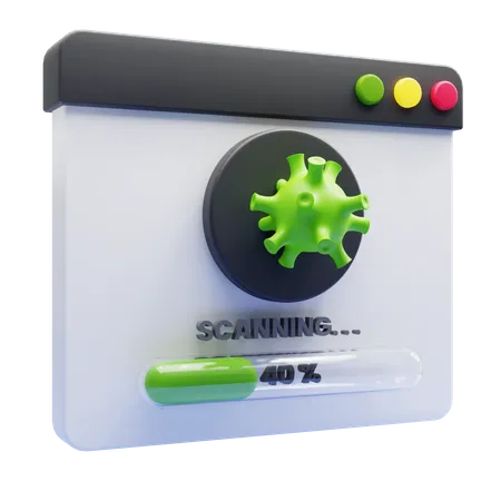 Scanning Virus  3D Icon