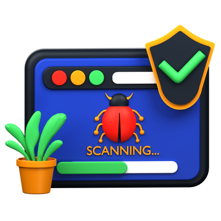 Scanning Virus  3D Icon