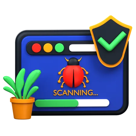 Scanning Virus  3D Icon