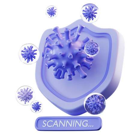 Scanning Virus  3D Icon