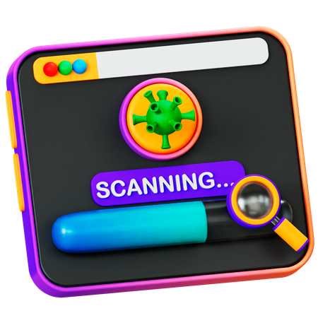 Scanning Virus 3D Icon