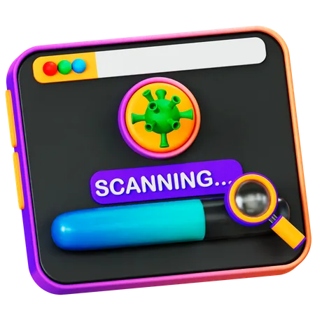 Scanning Virus 3D Icon