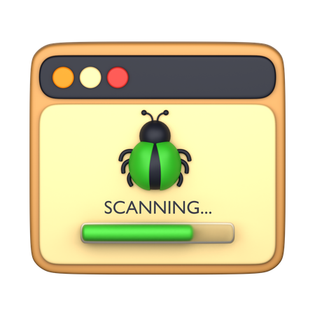 Scanning Virus  3D Icon