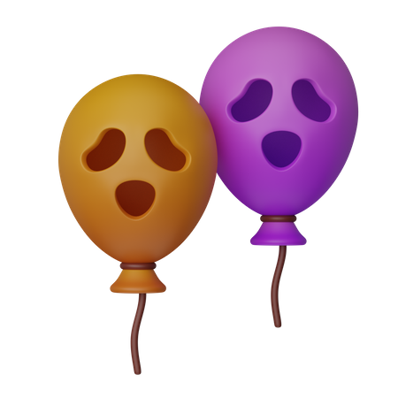 Scared balloon  3D Icon