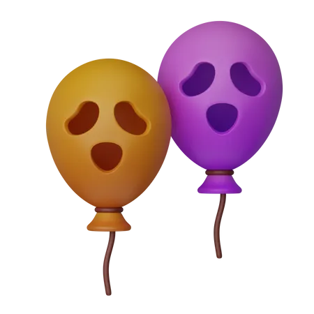 Scared balloon 3D Icon