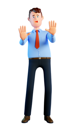 Scared businessman  3D Icon