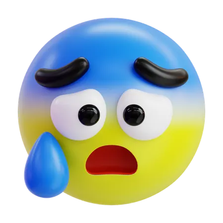 Scared Emoji  3D Icon