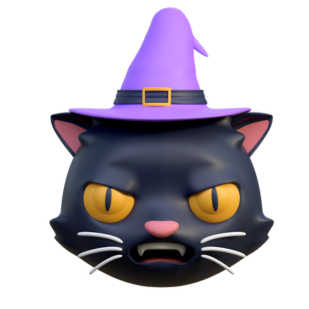 Scary Black Cat  3D Icon