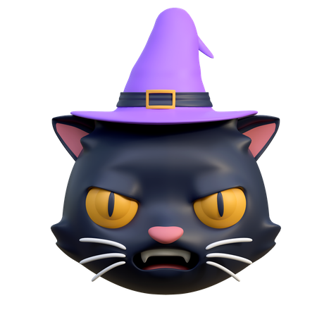 Scary Black Cat 3D Icon