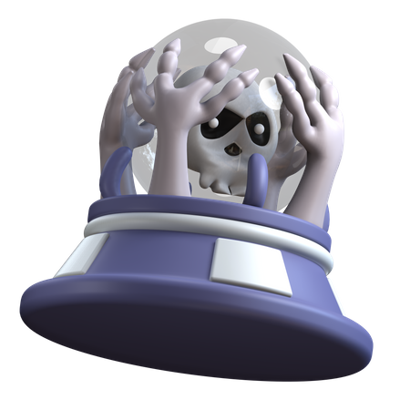 Scary Crystal Ball  3D Illustration