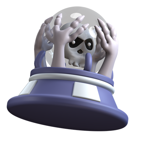 Scary Crystal Ball 3D Illustration