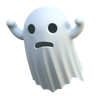 scary ghost emoji 3d
