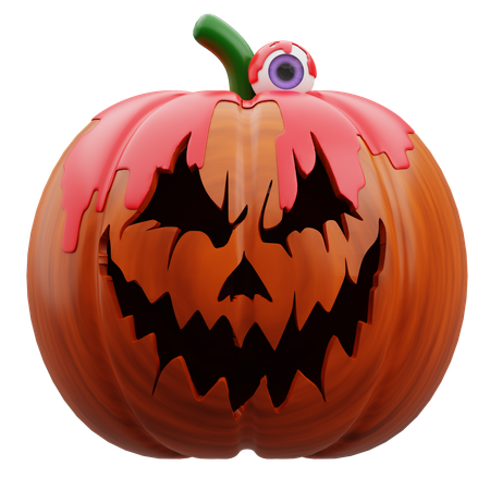 Scary Halloween Pumpkin  3D Icon