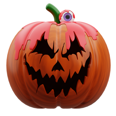 Scary Halloween Pumpkin  3D Icon