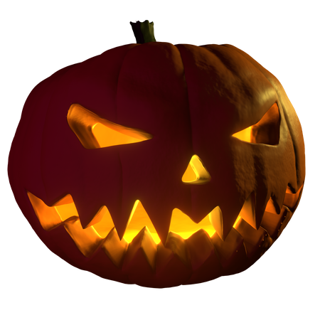 Scary Halloween Pumpkin 3D Illustration
