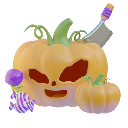 Scary Pumkin  3D Icon