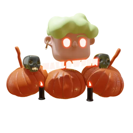 Scary Pumpkin  3D Icon