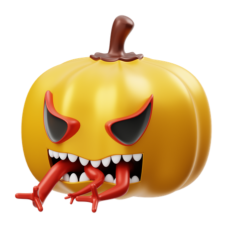 Scary Pumpkin  3D Illustration