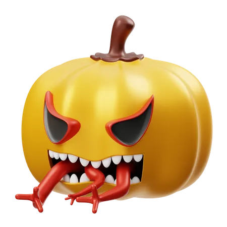 Scary Pumpkin  3D Illustration