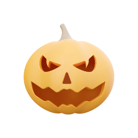 3 D Render Funny Halloween Pumpkin On White Background 3 D Rendering Scary Face 3 D Render Orange Pumpkin 3D Icon