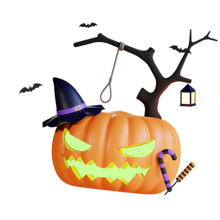 Scary Pumpkin 3D Illustration