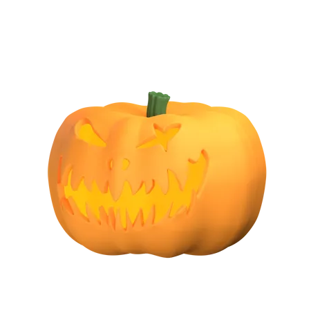 Scary Pumpkin Halloween 3 D Illustation 3D Icon