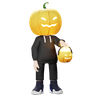 3d pumpkin holding lantern