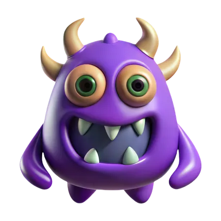 Scary Purple Monster  3D Icon