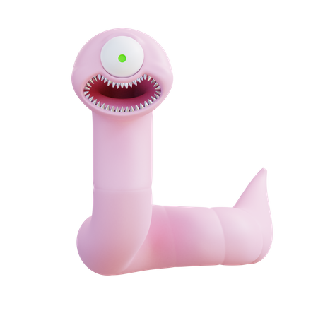 Scary Worm  3D Icon