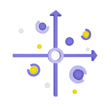 Scatter Chart  3D Icon