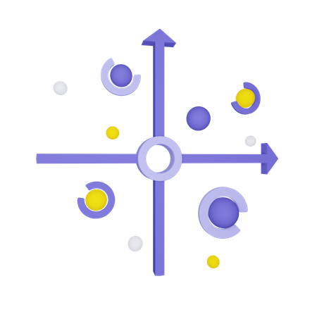 Scatter Chart  3D Icon