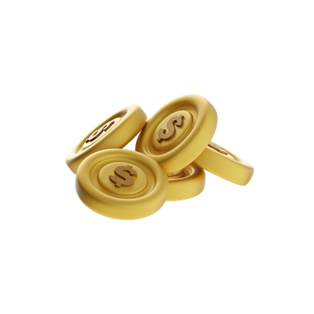 散らばったコイン  3D Icon
