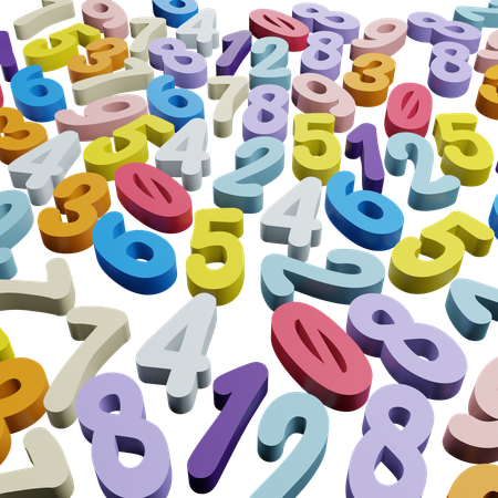 Scattered Numbers  3D Icon