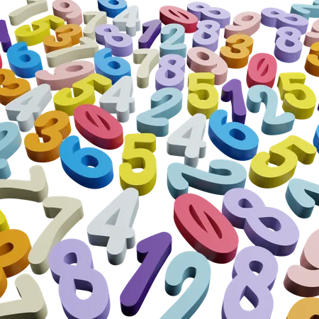 Scattered Numbers 3D Icon