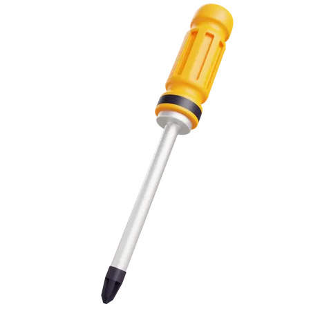 3 D Screwdriver With Isolated Background 3D Icon